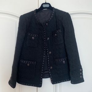 Black tweed blazer with buttons🤍